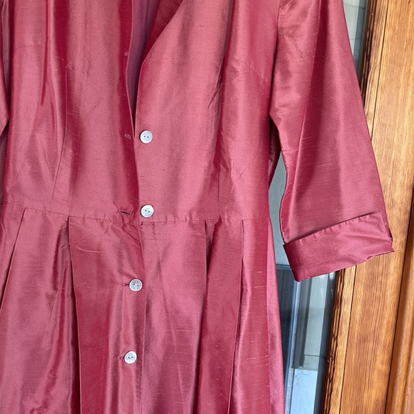 AUSTIN REED SILK ACETATE MAXI SHIRTWAIST DRESS 50’s ROckabilly 🎶 - Picture 5 of 9